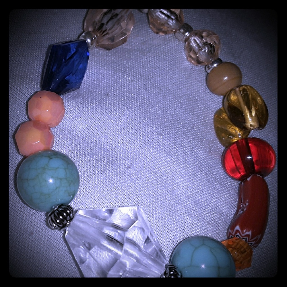Glass Beaded Stretchy Bracelet